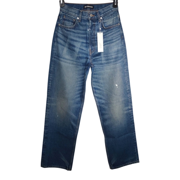 $298 EB DENIM Distressed Baggy Straight Leg Jeans - Picture 6 of 11